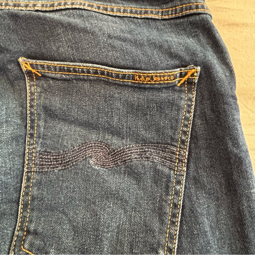 Nudie Jeans Grim Tim New Ink Men’s 32x31 Blue Button Fly - Picture 4 of 13